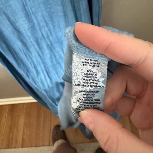 Soft Surroundings AVA Maxi Size Medium Dress Beaded EMBROIDERED Crochet - Picture 9 of 12